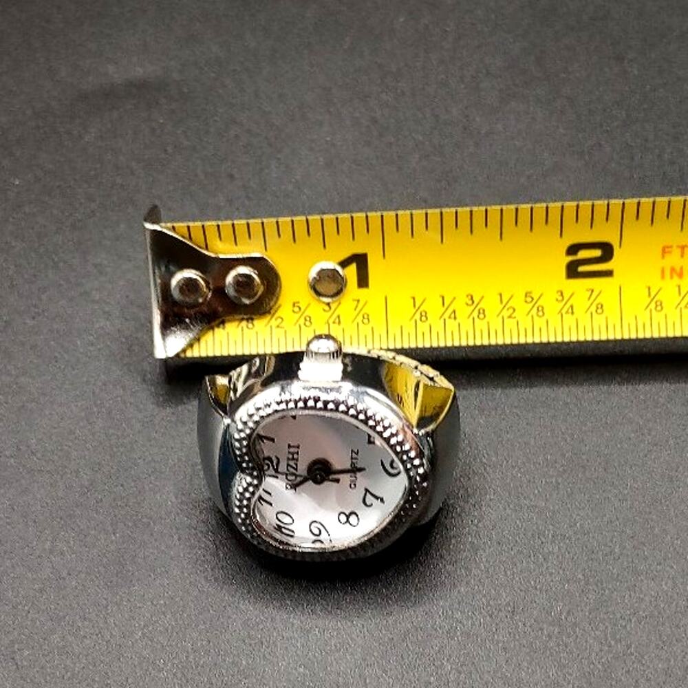 Silver White Heart Ring Watch Vintage 90's Y2K Valentines Day Anniversary Gift